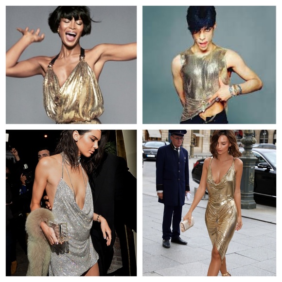 WHITING & DAVIS Silver Chainmail Metal Mesh Top OS - Picture 2 of 8